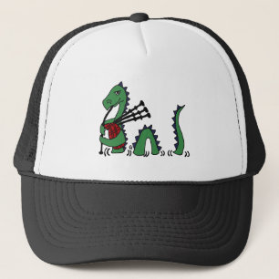 Funny Loch Ness Monster die Bagpipes afspeelt Trucker Pet