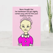 Funny Lockdown First Haircut Vrouw Birthday Card Kaart (Voorkant)