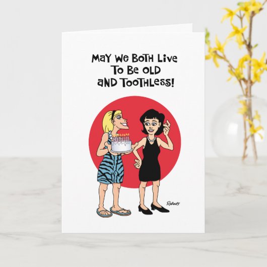 Funny Longevity Carte Anniversaire (Fleur jaune)