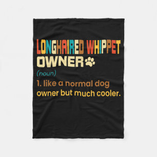 Funny Longhaire Whippet Retro Dog mam Fleece Deken