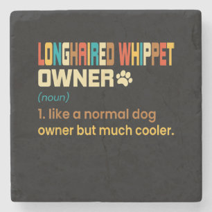 Funny Longhaire Whippet Retro Dog mam Stenen Onderzetter