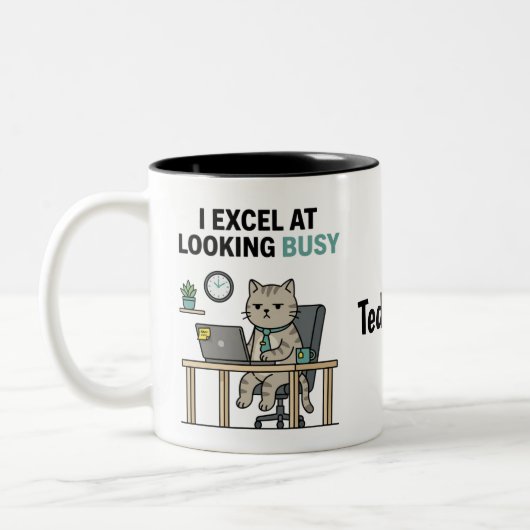 Funny Looking Busy Personalized Work Mug (Gauche)