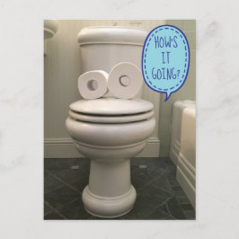 Funny Looking Toilet Asking How's It Going? Briefkaart