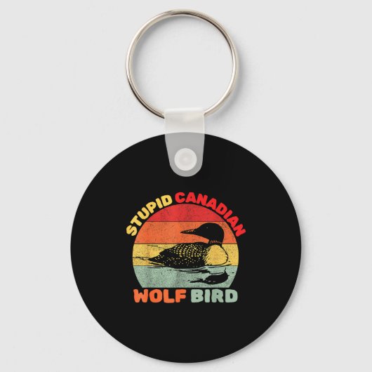 Funny Loon Bird Humor Stud Canadian Wolf Bird  Sleutelhanger (Voorkant)