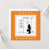 Funny Lottery Choice Lift Cartoon Kaart (Voorkant / Achterkant in situ)