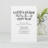 Funny Loud and Clear 50th birthday invitation (Debout devant)
