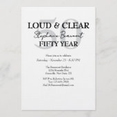 Funny Loud and Clear 50th birthday invitation (Devant)