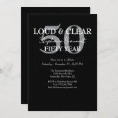 Funny Loud and Clear 50th birthday invitation (Devant / Derrière)