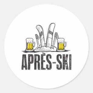 Funny Love Apres Ski Shirt - Grote sneeuwliefhebbe Ronde Sticker