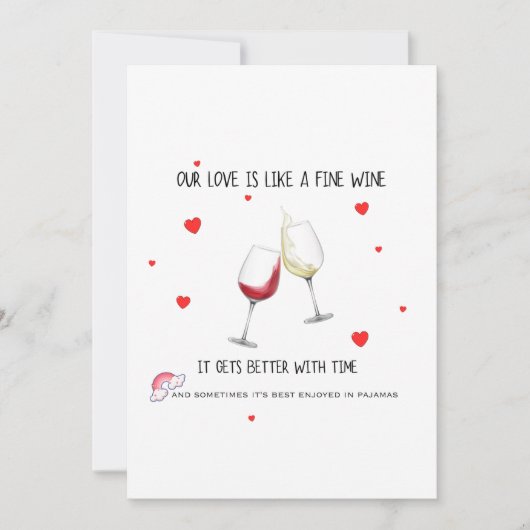 Funny Love Fine Wine Kaart (Voorkant)