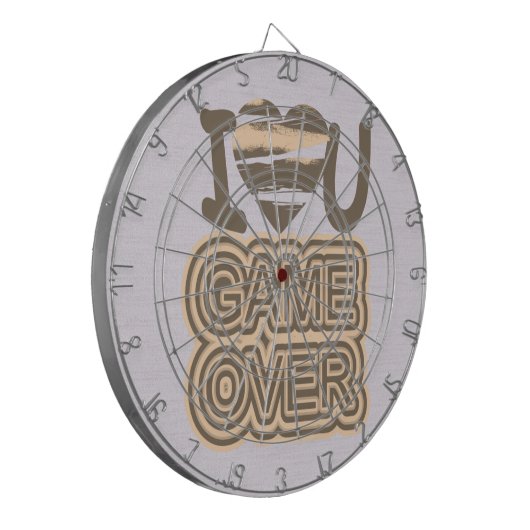Funny Love Game Over Dartbord (Voorkant Links)