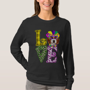 Funny Love Mardi Gras Beagle Dog Dad Dog Mama T-shirt