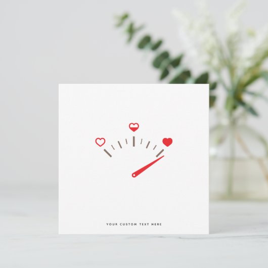 Funny Love Meter Valentines Carte de jour (Debout devant)