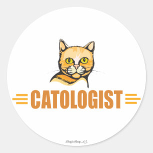 Funny Love My Cat Ronde Sticker