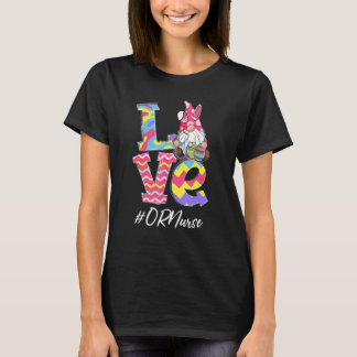 Funny Love Or Life Nurse Gnome Bunny Easter Stetho T-shirt