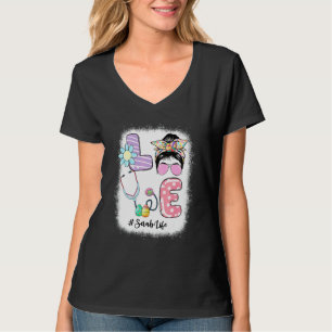 Funny Love Scrub Life Messine Bun Easter Day Neurs T-shirt