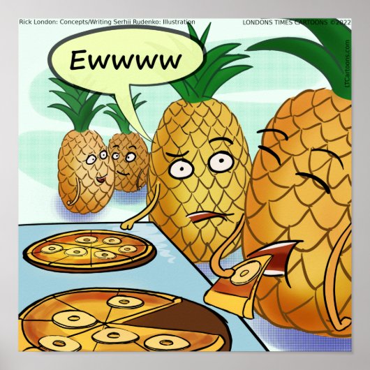 Funny LTCartoons Pineapple Pizza Comic Poster (Voorkant)