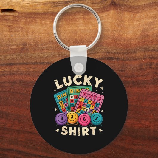 Funny Lucky Bingo Funny Gambling Bingo Player Men Sleutelhanger (Voorkant)