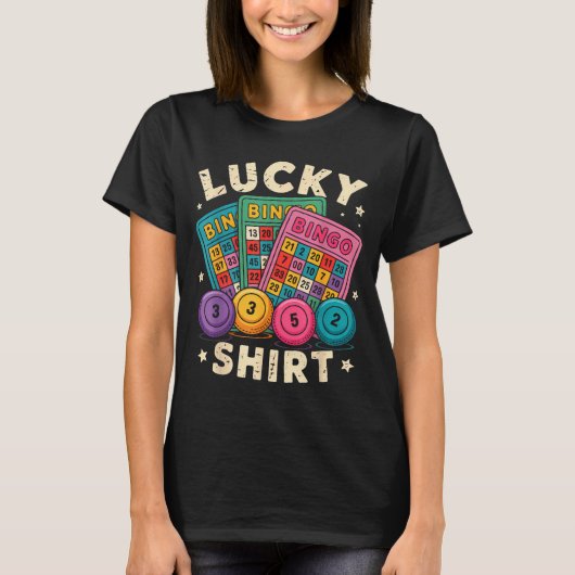 Funny Lucky Bingo Funny Gambling Bingo Player Men T-shirt (Voorkant)