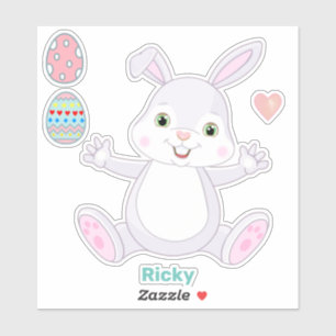 Funny Lucky Bunny en Paaseieren Sticker