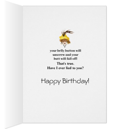 Funny Lying carte Anniversaire (Intérieur (Droit))