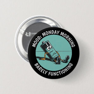 Funny Maandag Ronde Button 5,7 Cm