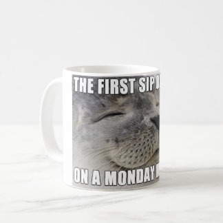 Funny Maandagochtend Seal Meme Coffee Mok