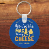 Funny Mac en Cheese Cute Valentijnsdag Sleutelhanger (Voorkant)