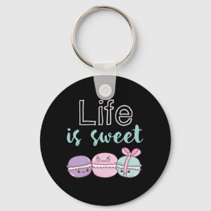 Funny Macaroon Puns Life is Sweet Sleutelhanger