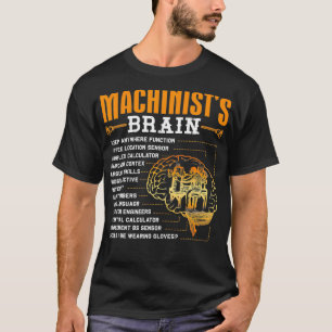 Funny Machinist Gifts - Machinisten Brain T-shirt