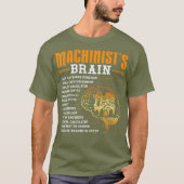 Funny Machinist Gifts Machinists Brain T-shirt (Voorkant)