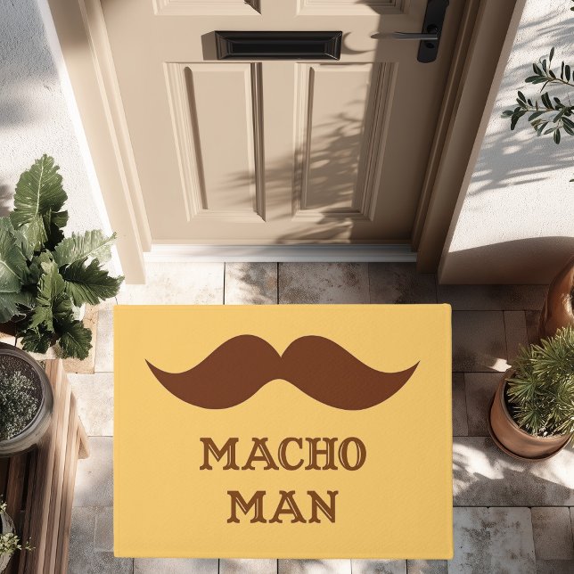 Funny Macho Man Mustache Deurmat (Creator heeft geüpload)