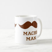 Funny Macho Man Mustache Koffiemok (Voorkant rechts)