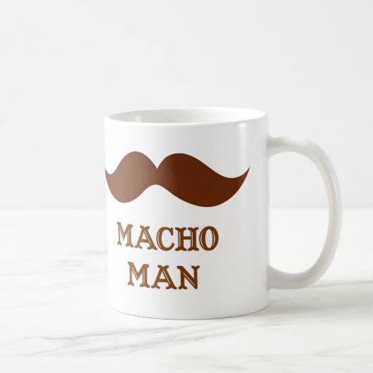Funny Macho Man Mustache Koffiemok (Rechts)