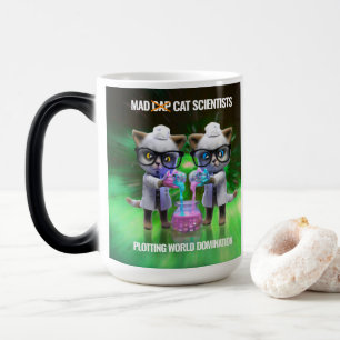 Funny Mad Cat Scientists die de wereldheerschappij Magische Mok