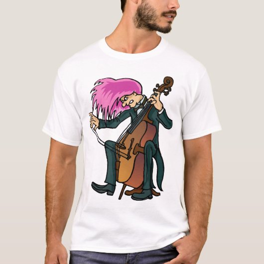 Funny Mad Cellist Cello T-shirt (Voorkant)