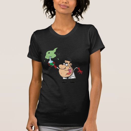 Funny Mad Scientist Holding Green Potion T-shirt (Voorkant)