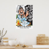 Funny Mad Scientist Teacher Welcome Poster (Keuken)
