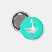 Funny Magnet met Ballerina Duck - Uw kleuren Magneet (Voorkant / Achterkant)