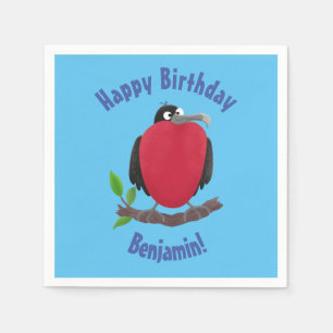 Funny magnificate frigate bird cartoon napkins servet