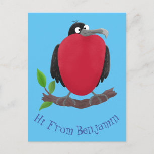Funny magnificous frigate bird cartoon briefkaart