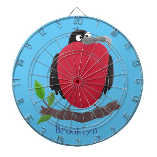 Funny magnificous frigate bird cartoon dartbord (Voorkant)