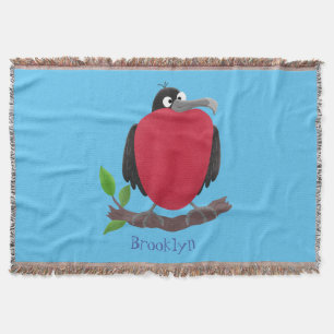 Funny magnificous frigate bird cartoon deken