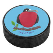 Funny magnificous frigate bird cartoon hockey puck (3/4)