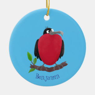 Funny magnificous frigate bird cartoon keramisch ornament