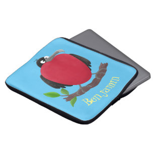 Funny magnificous frigate bird cartoon laptop sleeve