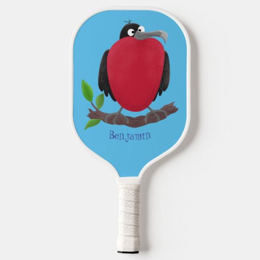 Funny magnificous frigate bird cartoon  pickleball paddle (Achterkant)