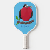Funny magnificous frigate bird cartoon  pickleball paddle (Voorkant)