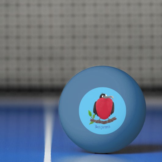 Funny magnificous frigate bird cartoon pingpongballen (Net)