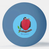 Funny magnificous frigate bird cartoon pingpongballen (Voorkant)